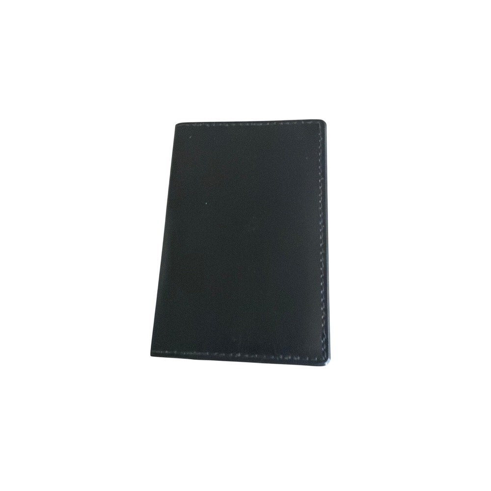 Buxton Card Holder Black Leather Bifold Vertical Slim Wallet Thumb Slide Pocket